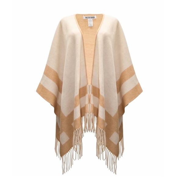 WALTER BAKER Verushka Reversible Poncho Camel/Ivory - Picture 6 of 11